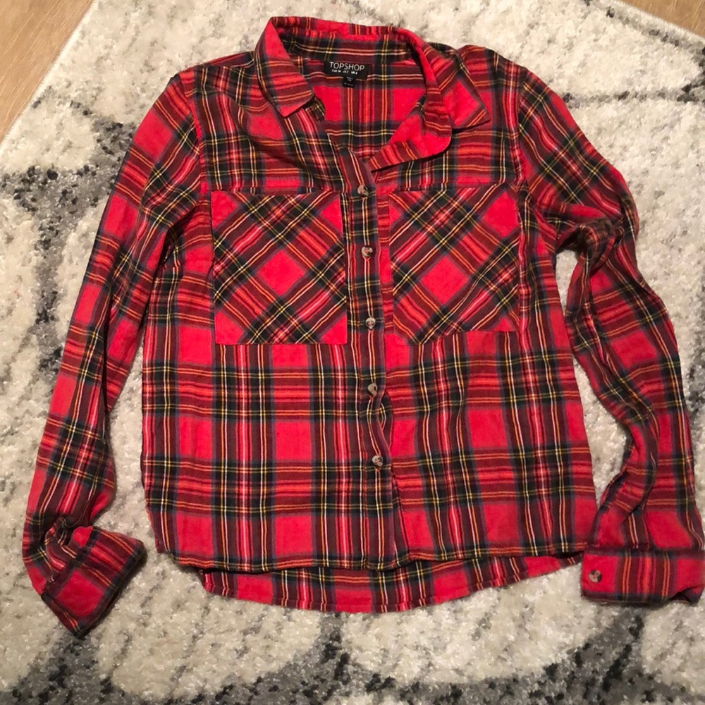 Plaid button down shirt